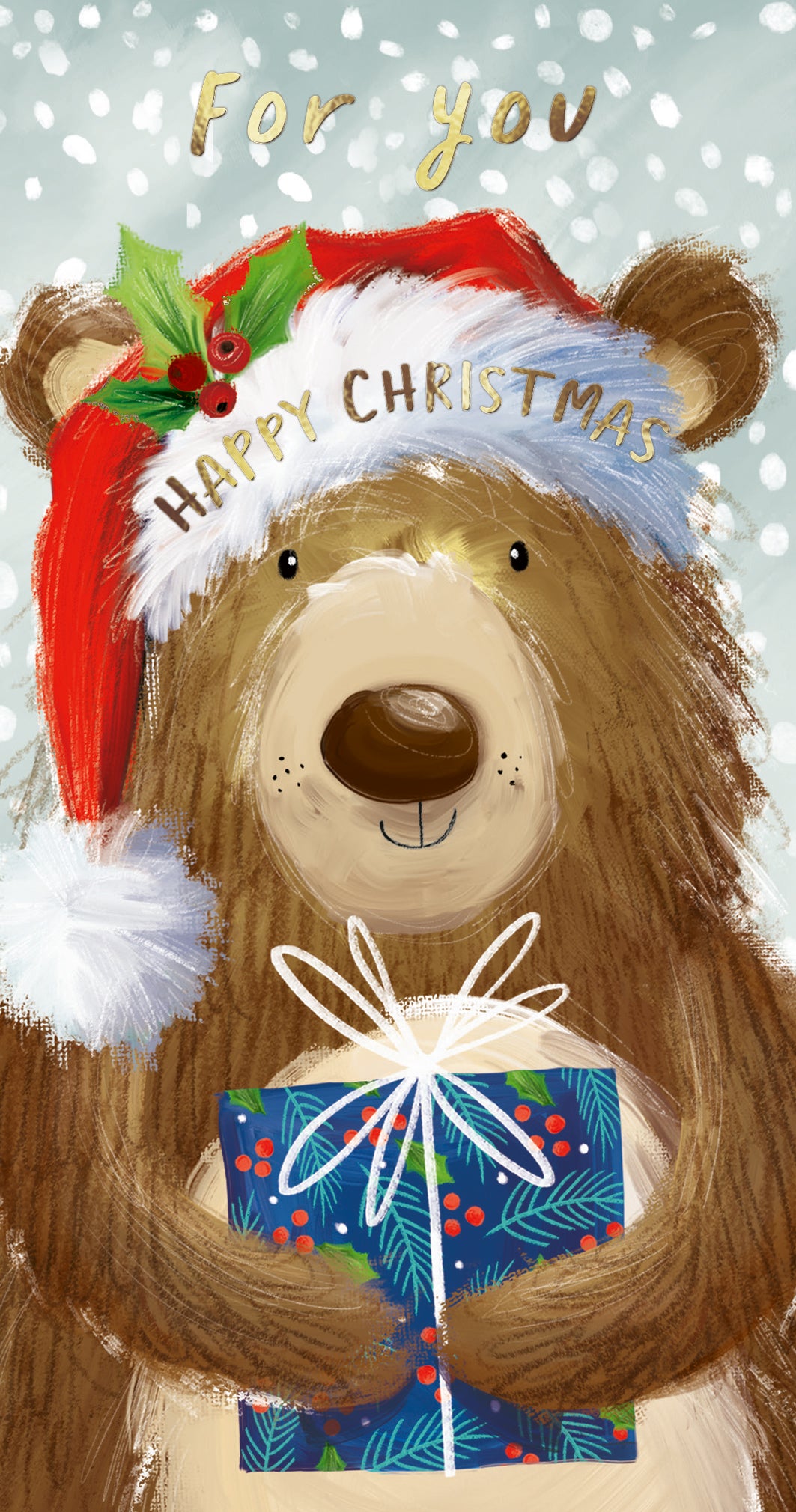 Bear With Hat Holding Present Money Wallet