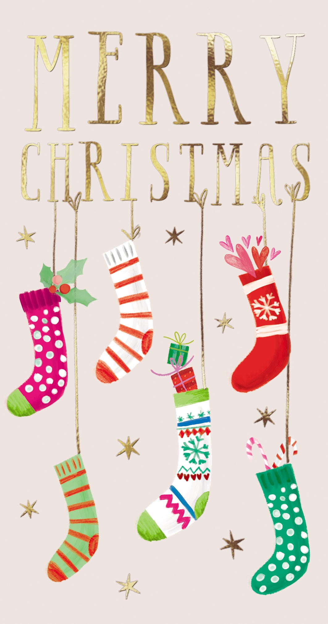Stockings Hanging From Text Money Wallet