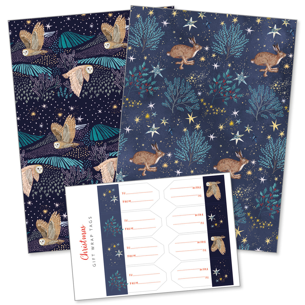 Festive Woodland Gift Wrap Twin Pack