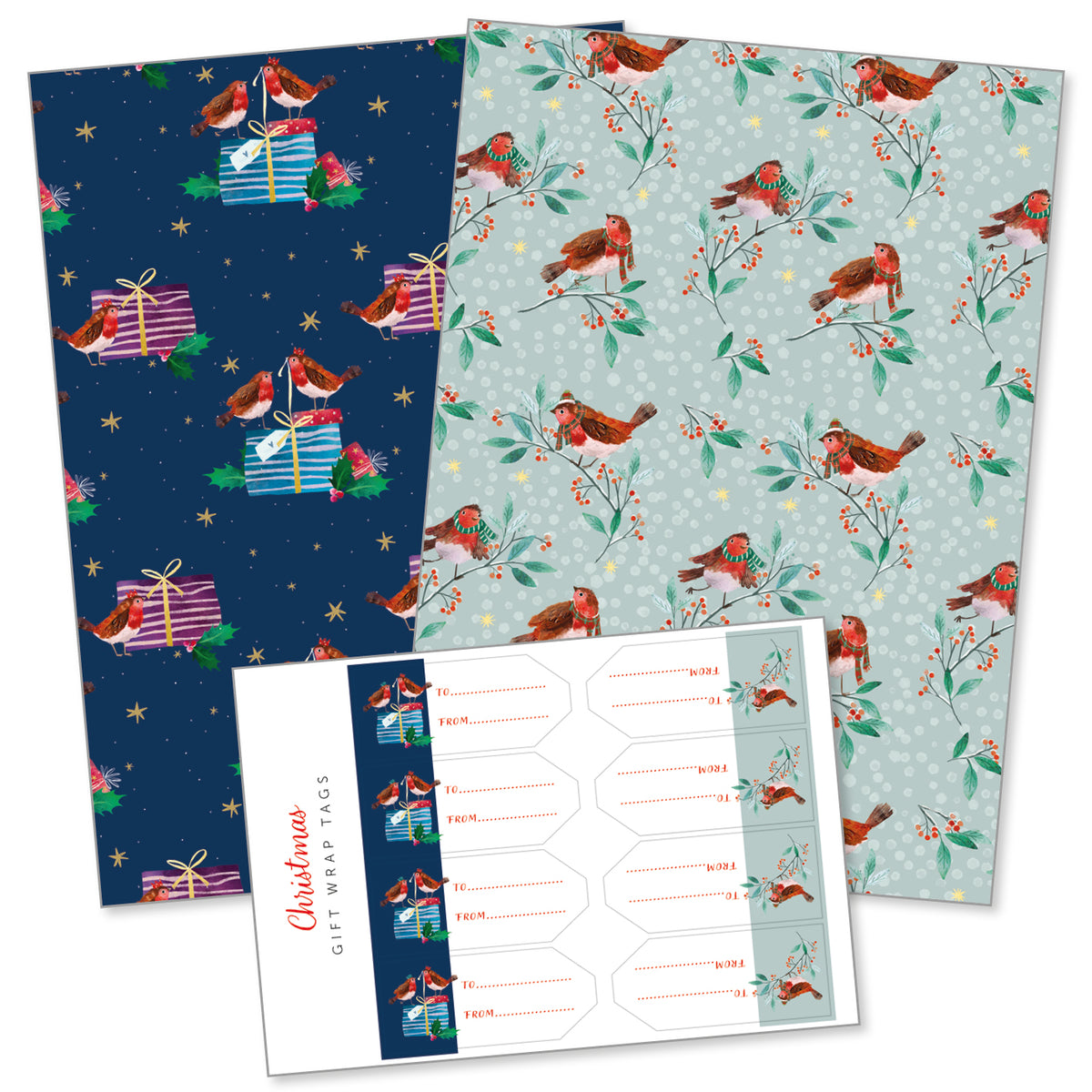 Robin Friends Gift Wrap Twin Pack