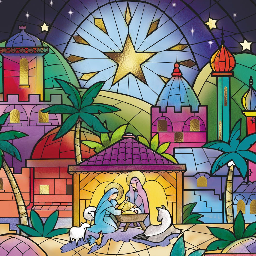 Stained Glass Nativity - Bilingual